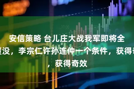安信策略 台儿庄大战我军即将全军覆没，李宗仁许孙连仲一个条件，获得奇效